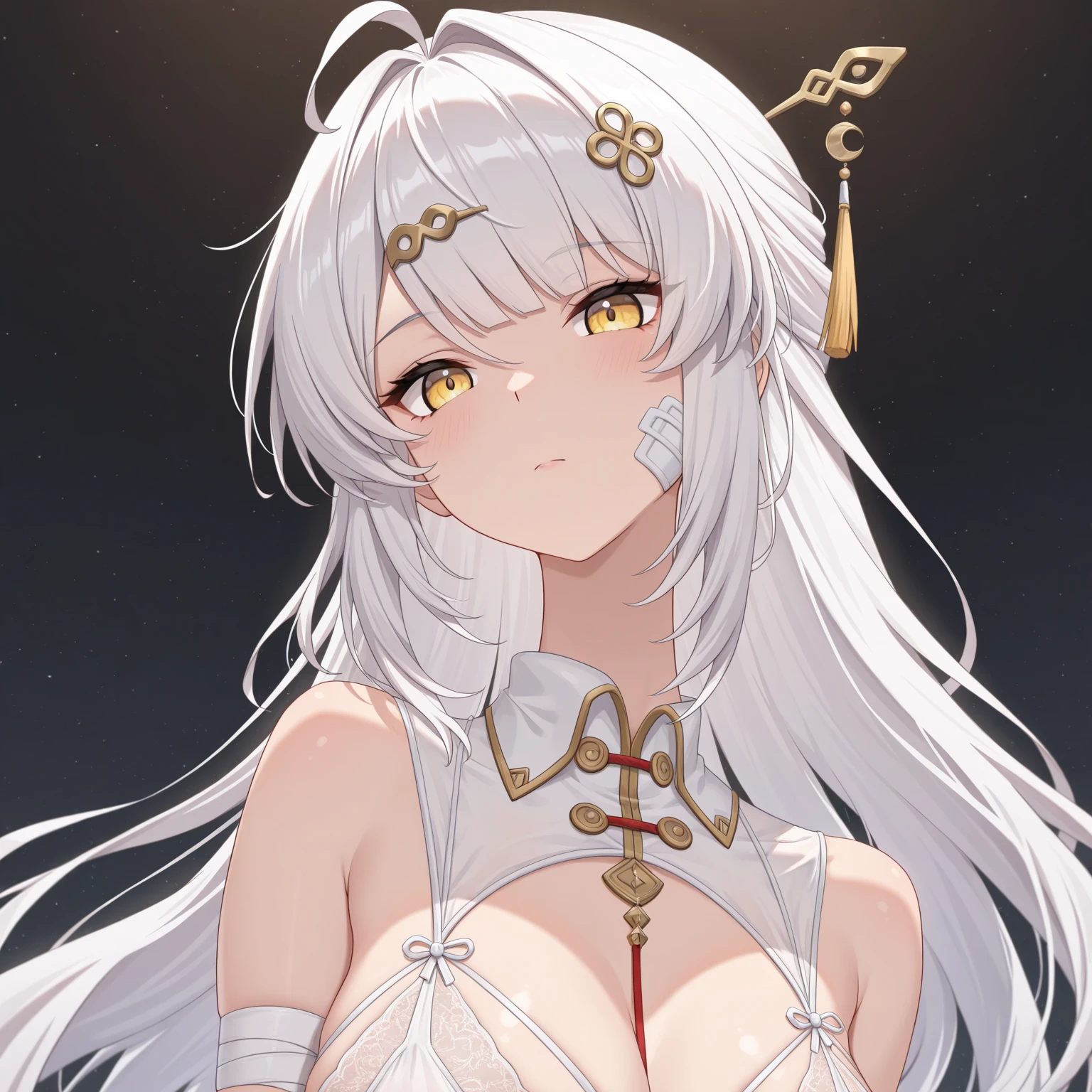 1girl, white hair, yellow eyes, portrait, realistic, towel, (onsen), sidelighting, wallpaper, nsfw, white hair, yellow eyes, (animal ears|red horn:0.85),navel,(masterpiece,best quality:1.5),fiction art, RAW photo, best photo, best photo quality, 8k quality, 8k ultra, fair skin, (bright eyes), detailed eyes, beautiful hair, magical light, (masterpiece,best quality:1.5), soft lighting,gorgeous light and shadow ,sunny