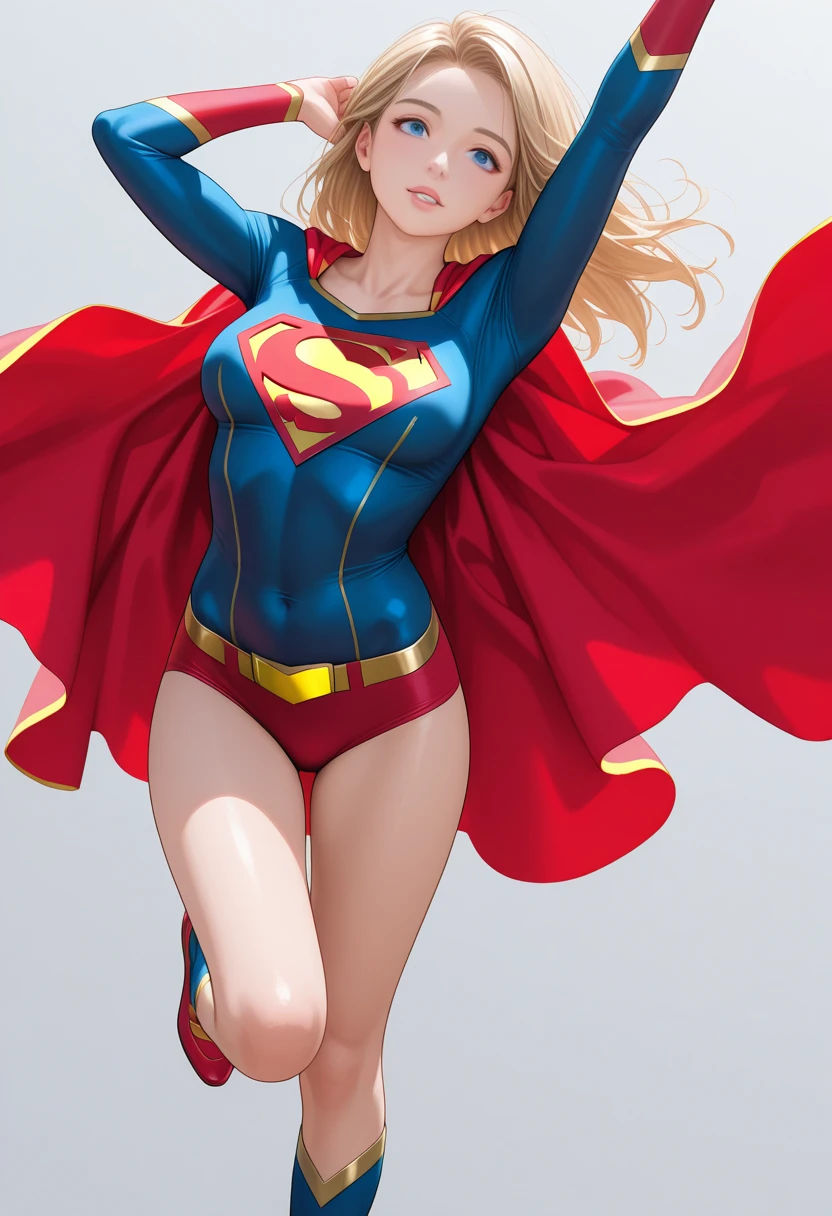Retrato de cuerpo entero de Supergirl en el estilo de Steve Purcell