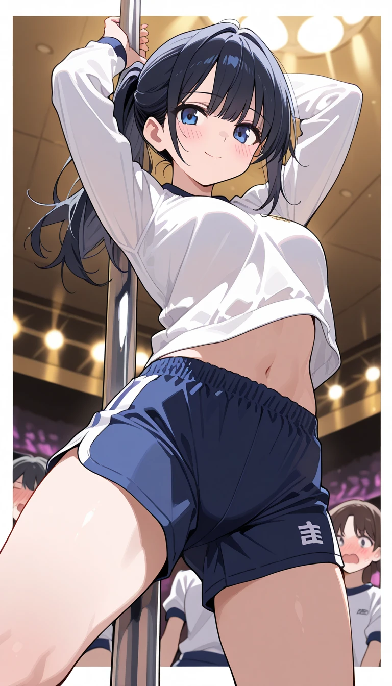 detailed,Clear lines,Highest quality, masterpiece、Overnight parking、Dark Light、Canon Photo Crystal Clear ,(Realistically:1.2)、Action pose、Fight、Karate Techniques、((Lift your leg and kick))、Take a full body photo、smile、Glamour body type、Medium Long Hair,Fully naked body