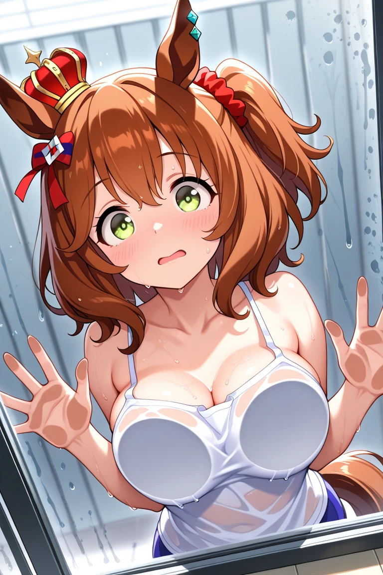 A naughty girl wearing a milky white slime suit,Accentuated body lines,Glowing Skin,A sexy body that can be seen through,大量のsemen,semenの水溜り,辺り一面に広がるsemenの水溜り,もっと大量のsemen,semenに覆い尽くされた床,semen,semen,Semen,画面を覆い尽くすsemen,spermSLIME,Accentuated breasts,Accentuated crotch,Flat Chest