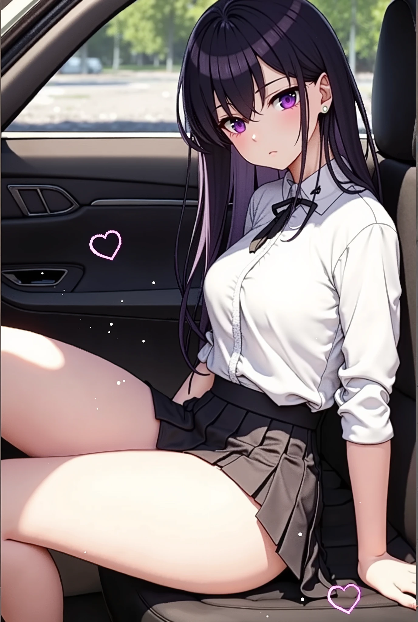 (8K、Highest image quality、highest quality、masterpiece)、detailed face、((1 baby girl))、braid hair、long hair、blunt bangs、red eyes、evil smile、((grin))、((small breasts))、((see through Colored camisole))、red school bag,minimum skirt、((black pleated skirt))、((micro skirt lift)、cowboy shot、((in the car background)),((see through)),((nipples)),((nipples visible)),((sit on sofa)),((spread legs)),((wet)),((show off inside skirt)),(cameltoe),(((loli))),(loli girl),pussy juice,hand to penis,grab the penis,hand to penis,touch the penis,tekoki,Exposure,pussy juice,wet pussy,cum,penis into mouth,kiss to the penis,Licking penis,mmf Double Handjob,cum,semen,sperm,bukkake,cum on face,((penis ejaculates semen)),(((ejaculates semen))),school backpack,(((cumming on face))),((cum on face))