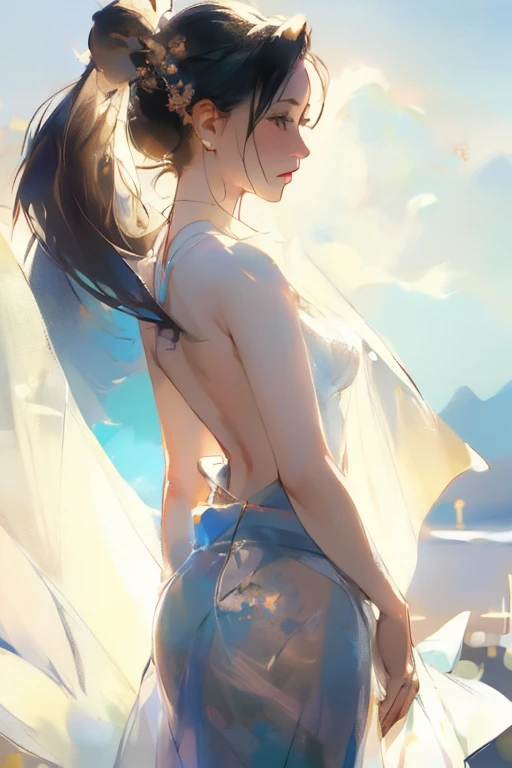 ((La mejor calidad, Obra maestra, (only 1 girl), ((cuernos cortos, cabello rubio, ojos rojos, face symmetrical, (Un vestido extremadamente corto con mangas largas, Levanta el vestido, bragas), (Mirando hacia abajo, Focus on your legs, sonrisa malvada, sacar la lengua), Serenity of the little lady, pechos grandes), vapor, detalles intrincados, Rear solar lighting, Canon EOS 50mm camera)