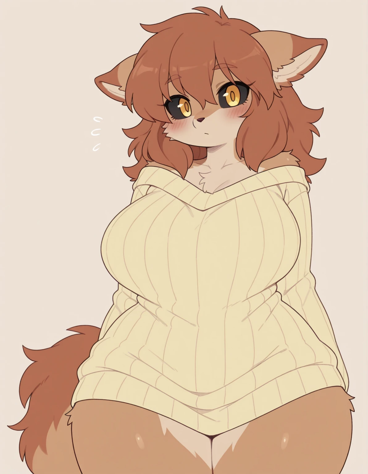 Big breasts, cleavage, turtleneck sweater, by bebebebebe, by spuydjeks