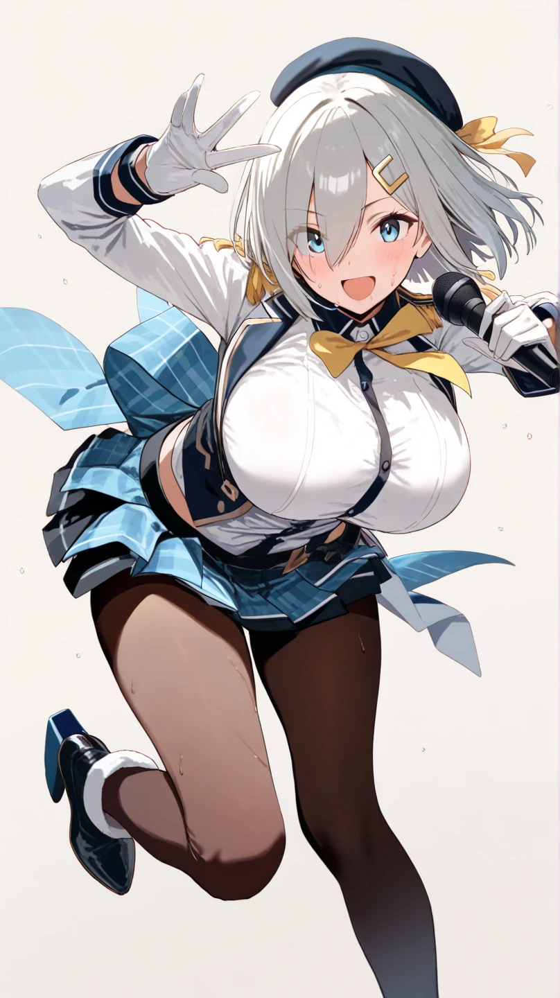 Bigboobs，cropped shoulders，knee length socks，pleatedskirt，Show your arms，No shoes on，