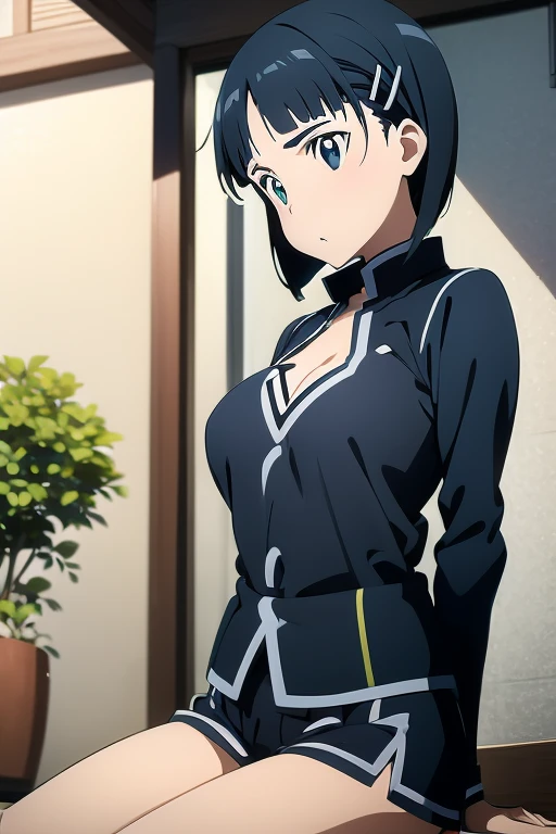 Masterpiece, best quality, very detailed, Ultra high resolution, (photorealistic:1.4), raw photos, (realistic:0.2), 1 girl, alone, short hair,8k hdr, 1 girl,black hair,shy ,sweat,steam,wet,wet, medium-large breast, bright eyes, , medium-small breasts,,(Mesh series) ,Spread your legs, library