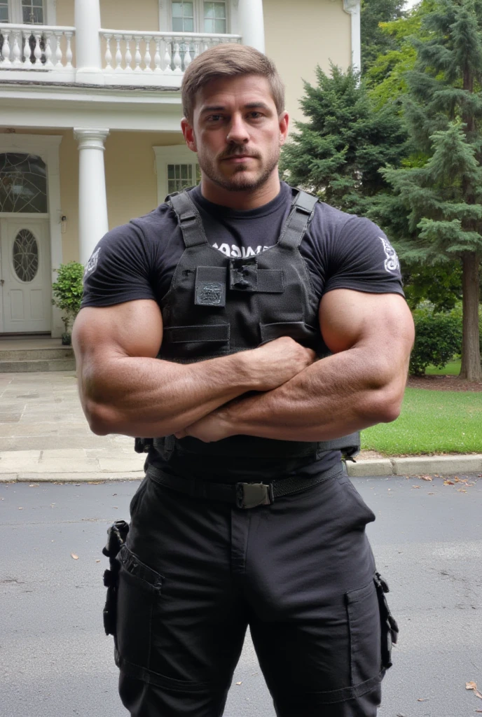 A 40-year-old American Navy seal in a Kevlar bulletproof vest fucks a 16-year-old girl. He is naked to the waist , without pants and swimming trunks , he has a big , thick long cock