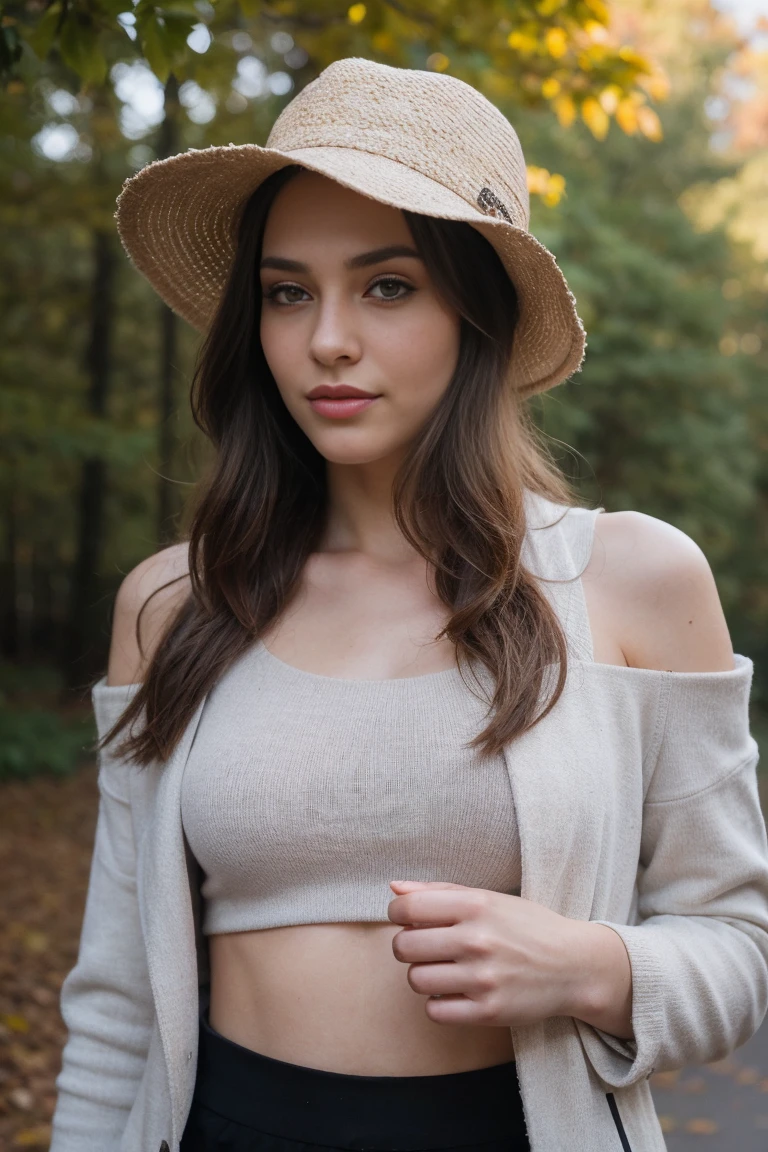 Pretty girl, braune haare, braune augen, kurze kleidung, hat einen Rock an, steht in einer Bar, ultra realistisch, High resolution