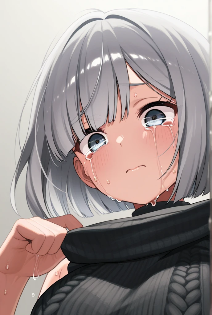 独奏,{{{masterpiece}}}, {{{best quality}}}, {{ultra-detailed}}, {illustration}, {{an extremely delicate and beautiful}},10 years old,black hair,Are crying,Wet and slimy, Shiny wet skin!!, Enchanting anime girl,water eye,steam,blush,Raise eyebrows,blunt bangs,Surprised expression,public hair,toilet,pull down pantie