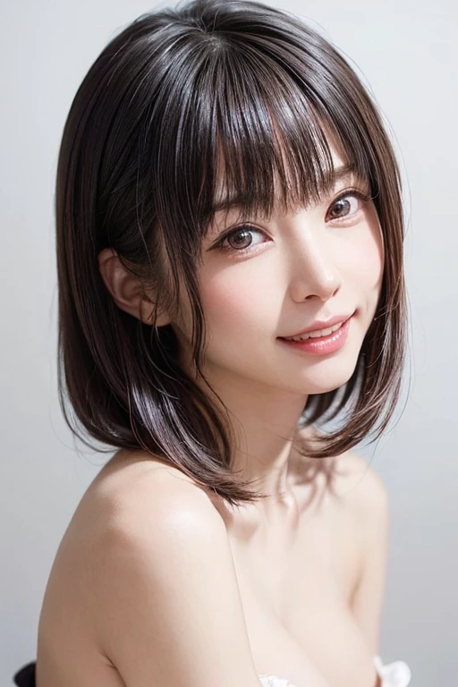 (table top, highest quality、ultra high resolution、face focus focus、focus on the sides、navel focus、decolletage focus、very attractive beauty、Adds intense highlights to the eyes、look closely at the camera:1.4、Absolutely beautiful bangs:1.4、Brunette short bob hair with bangs:1.4),1 girl, Report, black haired, realistic, looking at the viewer, pale black eyes, short hair, lips, lip gloss, Upper body、Big eyes、eyelash)、((italian natural background、hyper real stick:1.4))、((short hair with bangs:1.4、Beautiful bangs with 46 points:1.4、{Huge|big|Hugeな|mega} chest:2, cleavage:2、Big eyes、Give students very powerful highlights、very bigger chest、look at the audience、very beautiful beauty、show me your ears、beautiful long neck、beautiful decollete、smile、A smilee beautiful teeth、Open your mouth and smilee))、28 years old、very cute super model、perfect anatomy