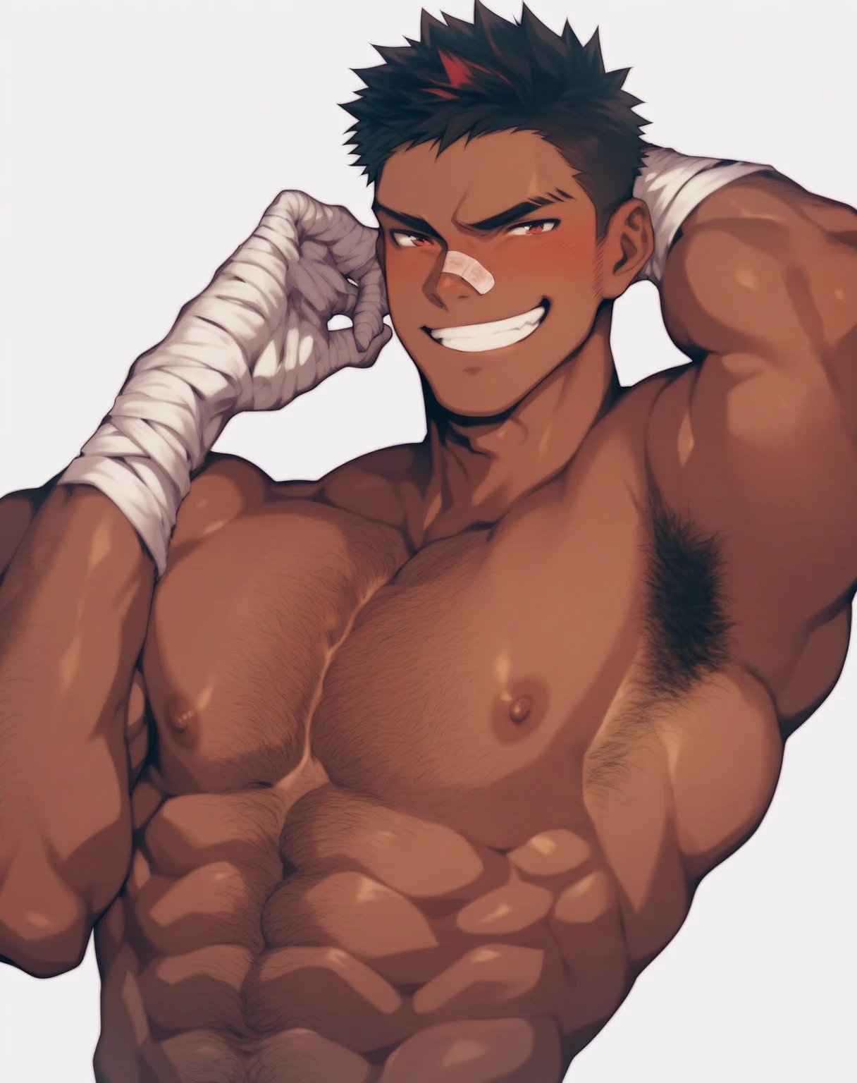 score_9, score_8_up, score_7_up, rating_explicit, source_anime, man, tanuki, Humanoid, fundoshi, roundy doe eyes, ninja, dark skinned, navel, masterpiece, (SuperQuality:1.0) ~ (SuperQuality:1.2)