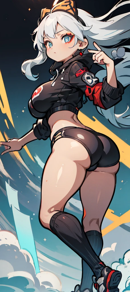 solo female, midriff, (((blurry background, white background))), character focus, fantasy, standing, groves, character design,