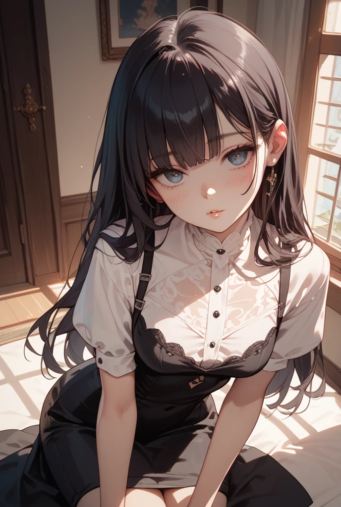 Highest quality、Highest1person girl,high quality,A detaileded face、A detaileded eye、detailed nose、detailed mouth、 beautiful expression, ((Masseter muscle part)), ((High resolution)), ((Highest quality)), detailed, (NSFW:1.4 ,HOW DOES IT、excited face.I'm very happy,), ((Skin shiny with sweat)), (school uniform:1.2、loose socks)、 with a girl, bionde, (half twin tail)、sit at your desk and spread your legs:1.3、pure white skin:1.3、、, cinematic lighting, completely in the shade,(((classroom))), Realistic lighting with shades,Show the whole body