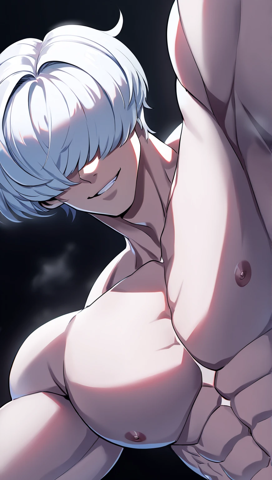 Real,Silver Hair,Secondary school boy,naked