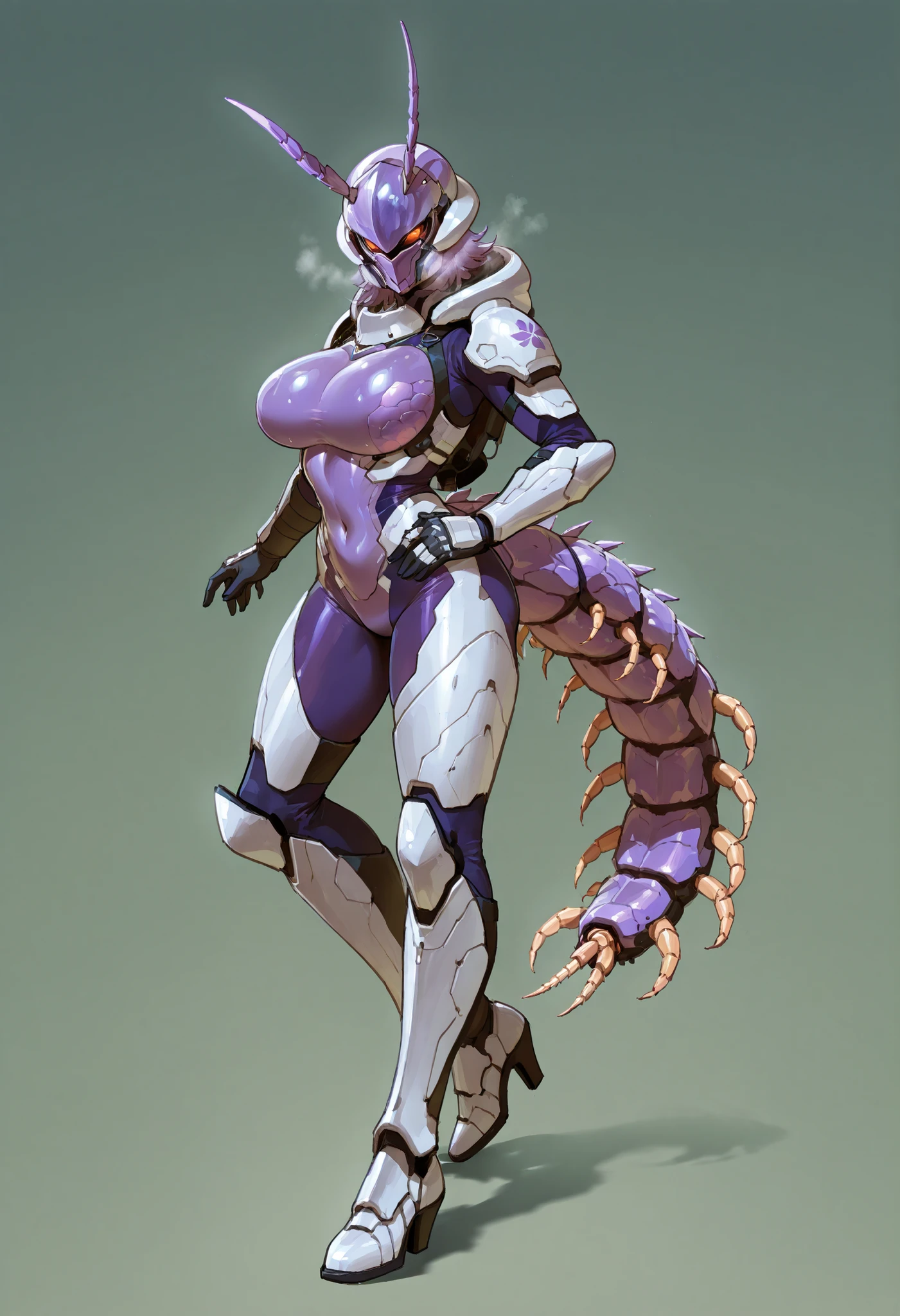 ((Lizard)), furry female anthro,Lizard woman,HD,sharp,beautiful and detailed,woman ((anthro)),1girl,young girl,green skin,(look at viewer) ,reptile girl,by dr comet,by pochincoff, by jlullaby,by kingbang,by obui,by ZeroQrisu,by sparrow,by gmeen,seduce smile,((thief outfit)),athlete,Salazzle,((simple background)),(gray background,)