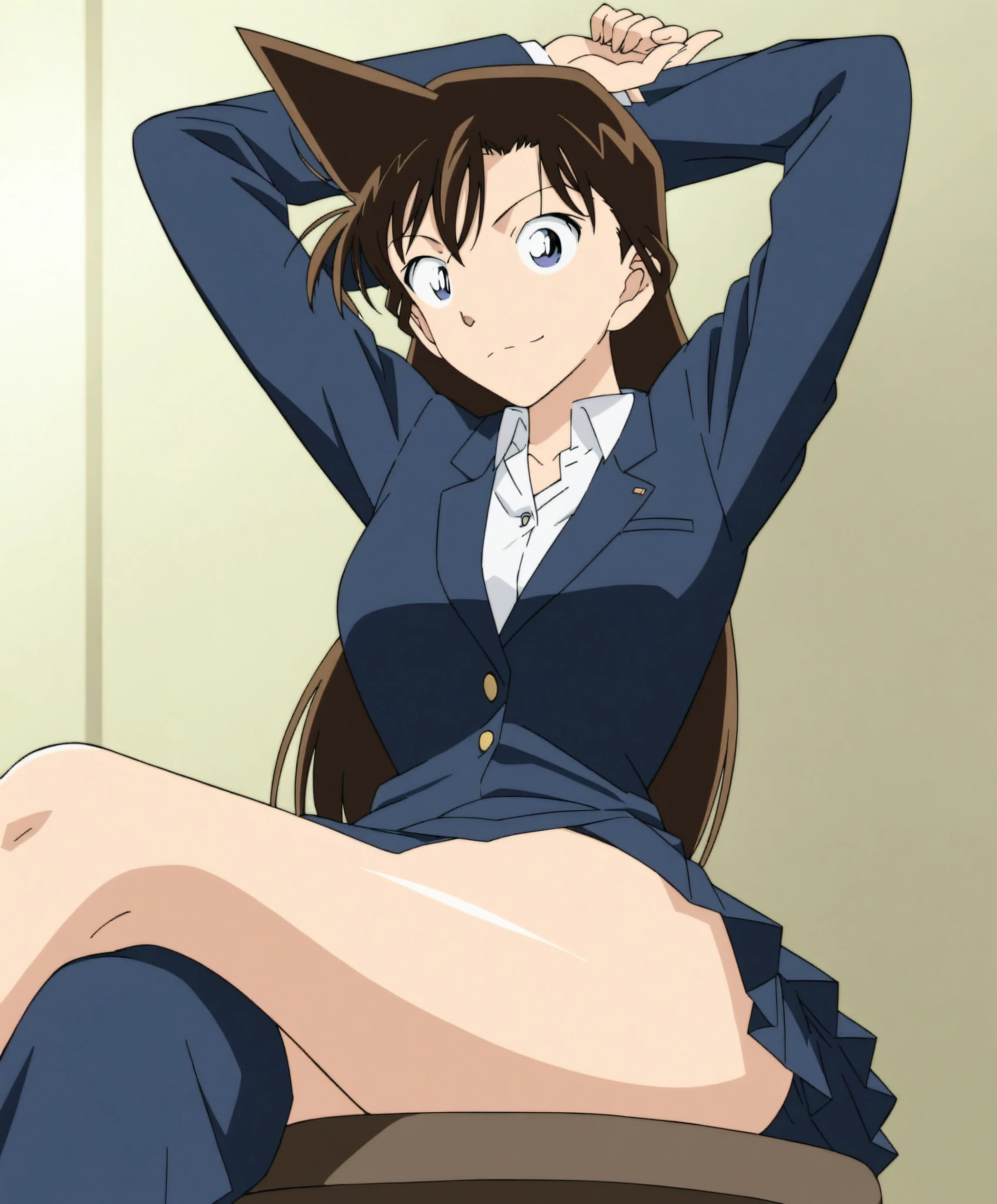 Kyoko OtonashiLow - Angle、
Low - Angle、Long skirt、Hold down your skirt that is being blown up by the strong wind、Anime white panties in a strong wind、Crotch is visible
ローレグのパンツ、Farbe: White、
Crotch is visible、
、Lined、White lace lining、