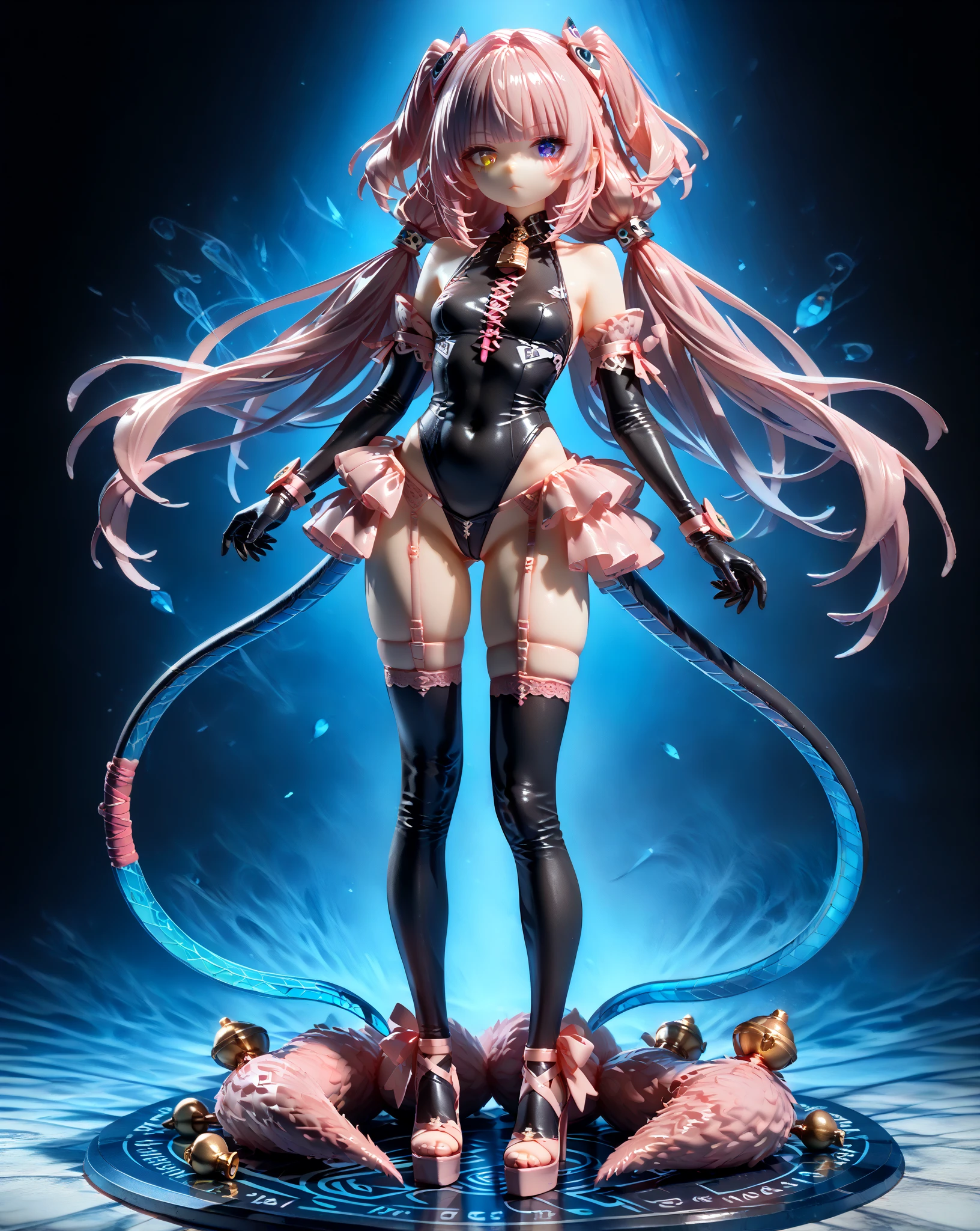 ​masterpiece, top-quality, Hi-Res, (((Ram))), (((Ram(Re:Life in another world starting from scratch)))),  ((((((Evil Fall)))))),(((((((Creatureization))))))), (((((Parasitized))))),(((((tentacle clothes))))), ((((((Leotard))))), ((((Futanari )))), (Hollow eyes), (((Colossal tits))), (((neck tie))), (((((1girl in))))), (((((独奏))))), (((Standing picture))),(((((A pink-haired))))), white thighhig, (((short-hair))), red eyes, Hair above one eye, ((frilld)), ((garter strap)),full-body view, Expressionless evil,(((Parasitic tentacles))),(((Tentacle))),(((  under clothes)))