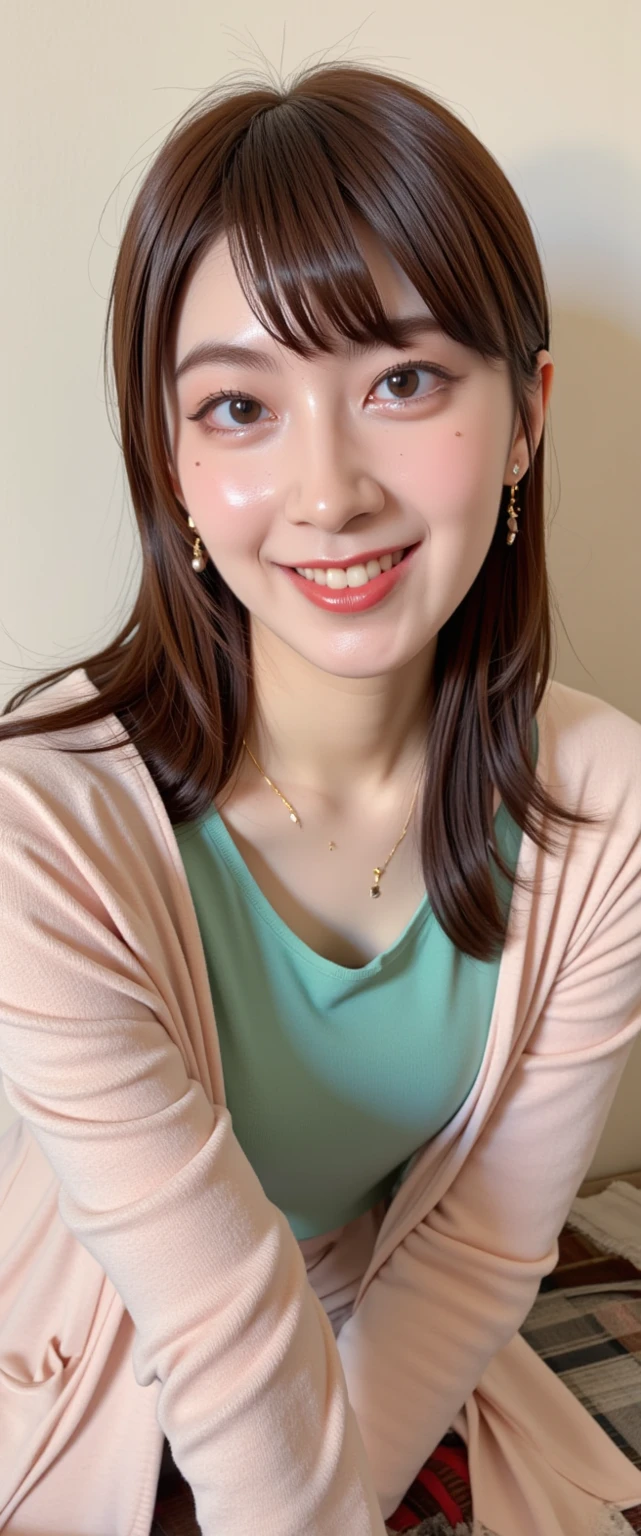 1girl, solo, big earrings, long straight hair, side flower head,
