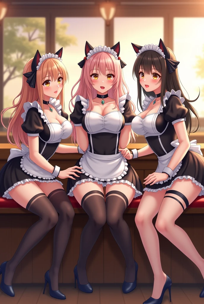 mastute piece,Best Quality,insanely detailed,8k cg,nsfw,
(3girls,line up in a row,on all-fours,raise butts,look at front,side by side,(winter school uniform,breasts out,no skirt,no bra,no panties,bare breasts,cat ear headband,anal beads with tail),blush,shy,ecstasy face,gasping,trembling,pink hair,perfect breasts,perfect nipples,open mouth),
school corridor,