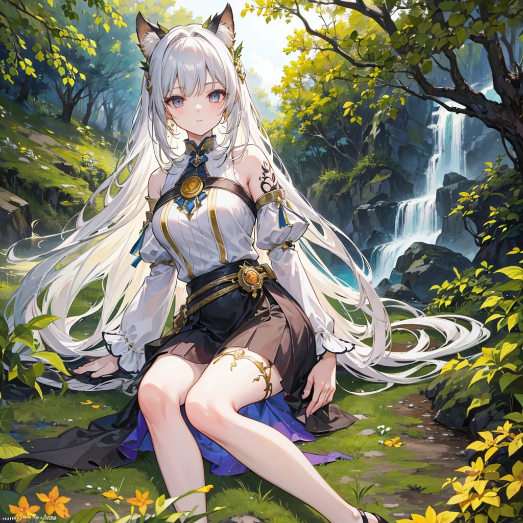 Mulher Milf madura com corpo volumoso e sedutor em uma floresta durante a chuva intensa e agressiva, Huge drops of water fall from the sky, rosto maduro e adulto com um olhar vazio e triste, arvores enormes, destaque nos seios, roupa branca e cinzenta com detalhes dourados transparente, (nu:1.2), vestido branco transparente, pele molhada, cabelo molhado, orelhas de gato, White braided rapunzel hair, olhos cinzentos pretos, ((olhos pretos), (olhos pretos), seios gigantescos, peituda, , Forest with shrubby trees, folhas caindo, vendaval(obra-prima: 1.2, melhor qualidade), (belos olhos finamente detalhados: 1.2),olho pretos e vermelho ((Heterocromia)), (fundo detalhado, fantasia escura), (rosto bonito e detalhado), Alto contraste, (best ilumination, extremamente delicado e bonito), ((cinematiclight )), Colouring, hiperdetalhe, dramatic light, detalhes intrincados, (1 garota, sozinho, Rapunzel's white hair braided with cat ears and demon horns, olhos pretos e vermelhos, cabelo entre os olhos, dinamic angle), (White Rapunzel hair with extremely long braids), corpo volumoso com seios e busto enormes, (respingos de sangue: 1.4), luz negra rodopiante ao redor do personagem, profundidade de campo, frio, Calculating the expression ;