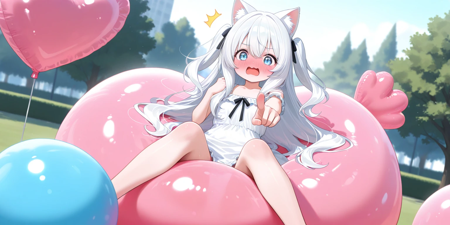 Cat ear、Gray-haired、((Pink leotard))、(High leg)、Look forward、defeat、Black tights、No shoes on、Starry sky background、Embarrassed face