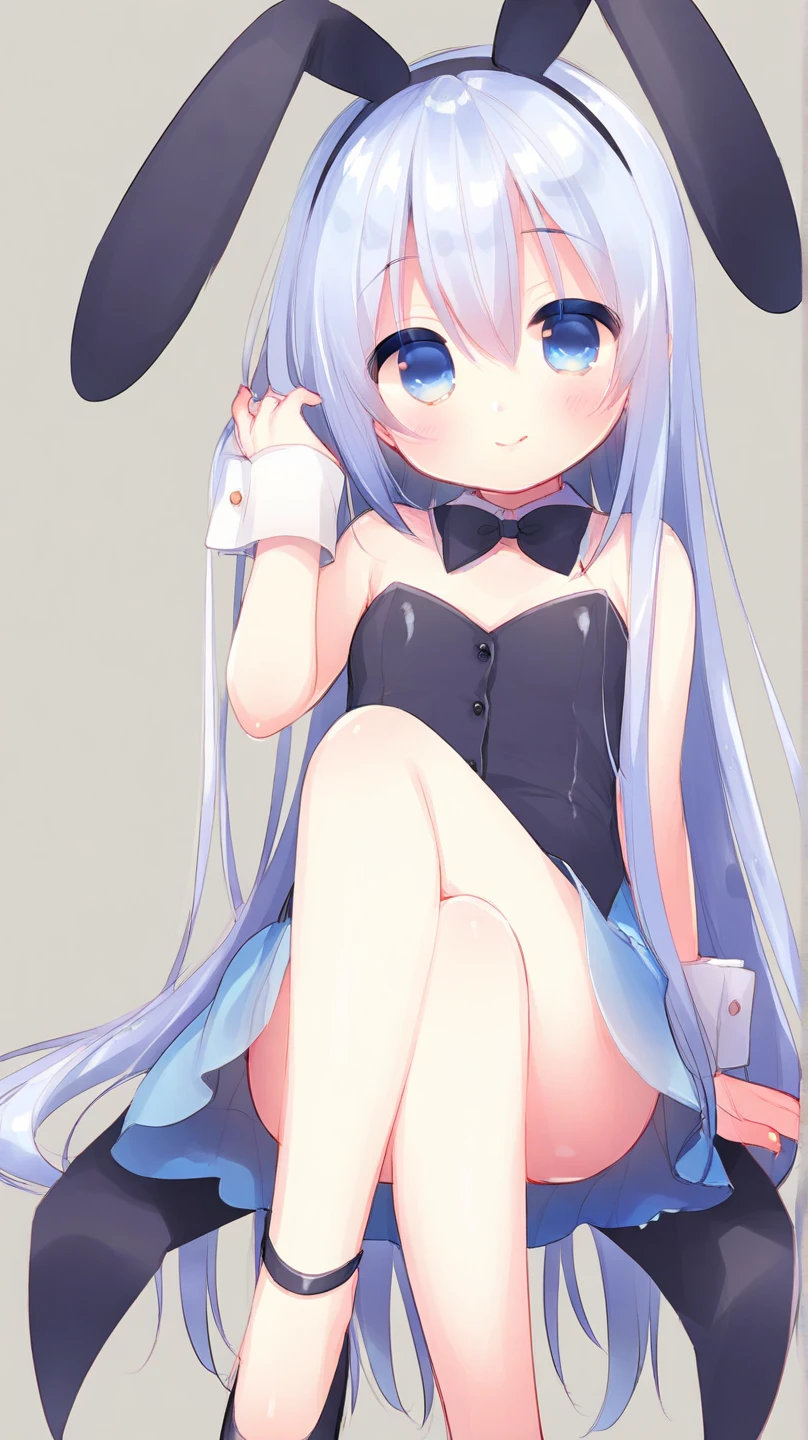 Anime - style image of a woman sitting on a rug in a bunny suit, seductive anime girls, Bunny Girl, beautiful anime girl crouching, with bunny ears, Loli, small curvaceous loli, the anime girl is crouching, ultrarealistic sweet bunny girl, anime moe art style, author:Shitao, 8K High Quality Detailed Art 7