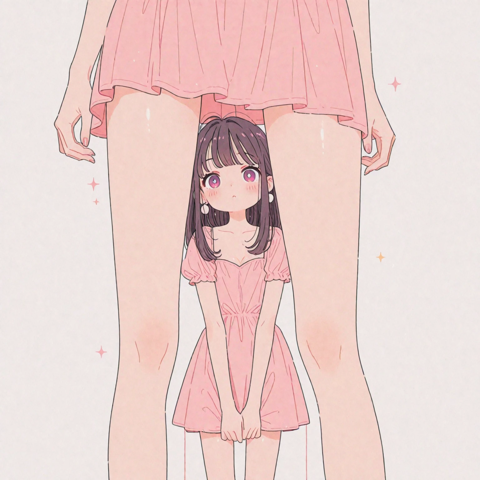 (superflat, flat shading, flat colors:1.1), masterpiece, best quality, (bedroom), mother and daughter, loli, petite, naked, bottom, nipples, blush, posing, on bed, bright, white, backlit, best shadows, watercolor,