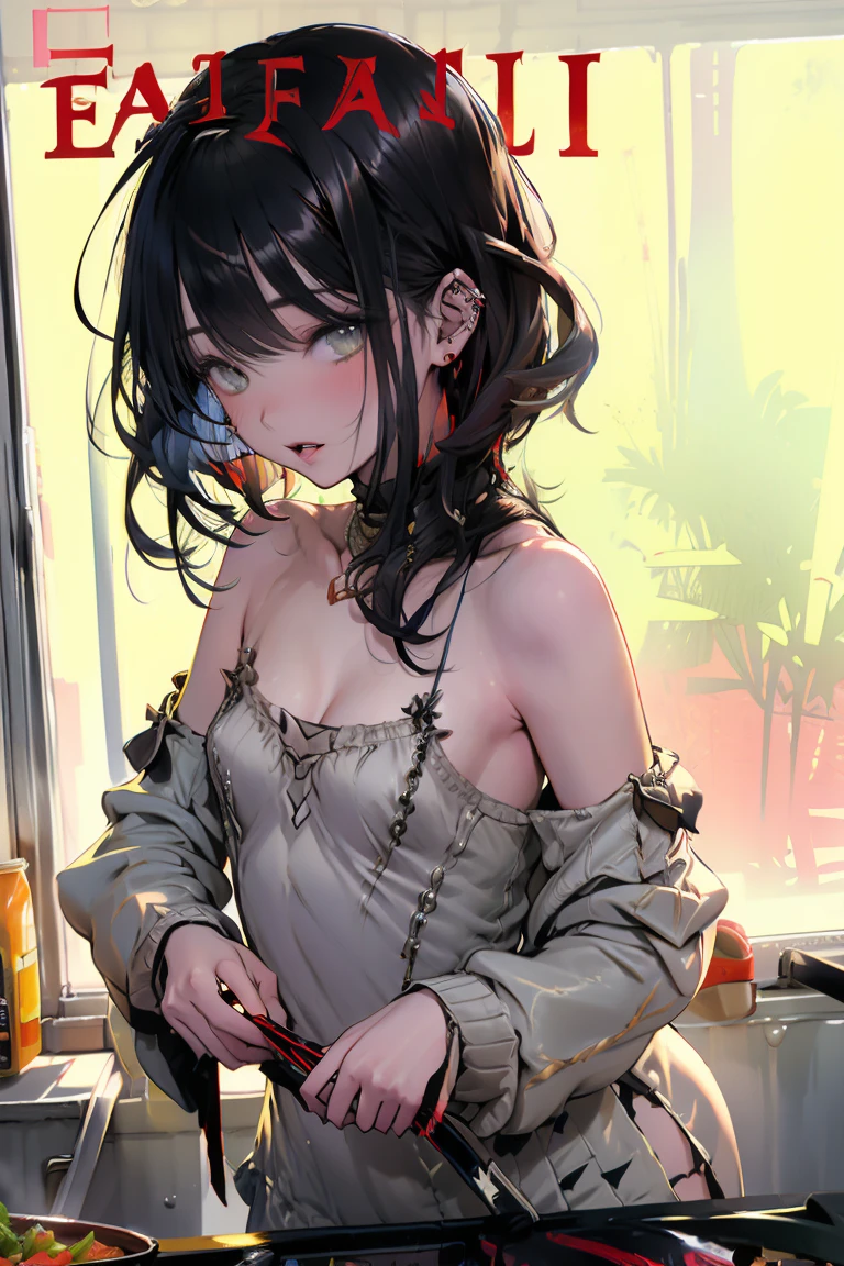 (Masterpiece, Side Light, Fine Beautiful Eyes: 1.2), (Masterpiece* Portrait), Portrait, (Bust), Realistic, Anatomically Correct, 3D Face, Sweet Skin, (Solo), Highlights, Gradient Hair, (Close-up of Face), Cute Face, (Fire Opal General Scarlet Eyes), Hanging Eye Corner, ((High Detail Skin, Visible Pores)), (Perfect Figure), A Beautiful Girl, Small Tits, (((Dress)), (Neck Ring), Very, Very Short Short Glove, (Chain)