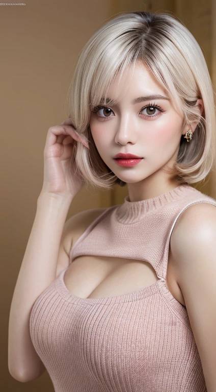 SFW:1.8、
(masterpiece、Highest quality:1.4)、
(8K resolution、Ultra-high resolution:1.2)、
,Realistic,
Detailed depiction face、Eye for detailed depiction、Detailed skin、Detailed hair、Glowing Skin、
Japanese Idol、Very beautiful woman、Detail and beauty that cannot be captured in reality:1.3、
Elegant and perfect figure、Perfect Anatomy、
1 Girl、17 years old、
Lip gloss、Add highlights to the eyes:1.5、
Dynamic Angle、(Beautiful Bangs、Highly detailed hair:1.5)、Glowing Skin:1.4、
Please look closely at the camera、Natural and comfortable lighting、
Very cute smile、Very happy smile、
Portraiture:2、Face close-up:2、Face close-up:2、
Upper Body、
(Short Bob Hair、Pastel pink hair:1.5)、
eyelash、
Pale red eyes、
(Cleavage、Pink nipples、Pink areola:1.5)、
See-through costume、Brightly colored off-the-shoulder dress、
