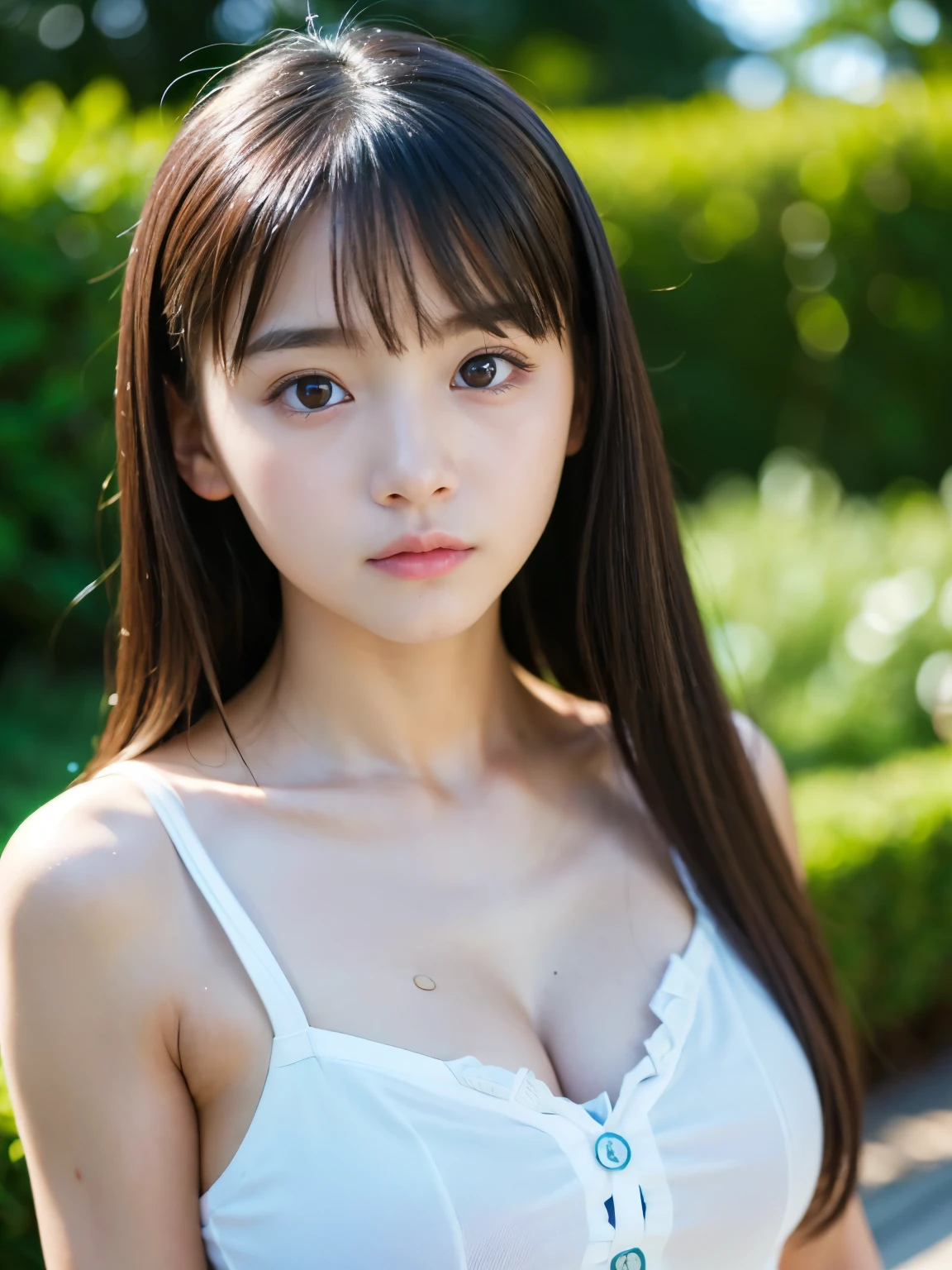 (masterpiece, Highest quality:1.2), One Girl, , cute, Expressionless, alone, Small Nose, Small red cheeks and nose, 非常にcute表情, Random Hairstyles, Flat Chest、