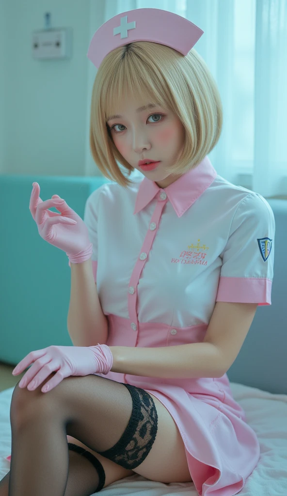 (Sayla Mass=Beautiful 15 year old girl:1.97), (blonde bob cut:1.7), ((Earth Federation military uniform Peach-colored uniform girl in uniform:1.999)), ((Dildo under panties, Cat dildo:1.9999)), (masterpiece complete limbs 8 heads and bodies full finger realistic highest quality High resolution NSFW real women pictures:1.79), realistic, thin waist, Beautiful thighs, (fine skin), Body balance, 1 girl, blush all over the face, embarrassing, (accurate limbs:1.79), beautiful small face elbow knees armpit, (put your hands behind your head:1.5), (lips slightly open), (outdoor blue sky Standing in front of a park bench:1.4), Absolutely adorable, (1 dildo, underwear:1.2), Beautiful and detailed depiction of the crotch, (Big Dildo), (Long Dildo), (Hard Dildo), (Dildo is clearly visible), show off panties, from below, cat focus, (The uniform is pink:1.79)