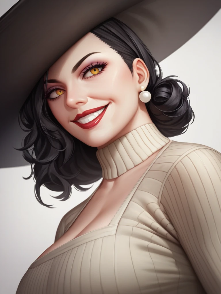 ((highest quality)), ((masterpiece)), (be familiar with), (High definition), (Realistic), (Realistic), (Best Shadow), a woman in a black and white dress and hat, a character portrait by Yang J, trending on cg society, digital art, digital art of an elegant, wearing black dress and hat, exquisite digital illustration, elegant digital painting, black and white colors, with straw hat, elegant and graceful, mysterious glamour, elegant woman,