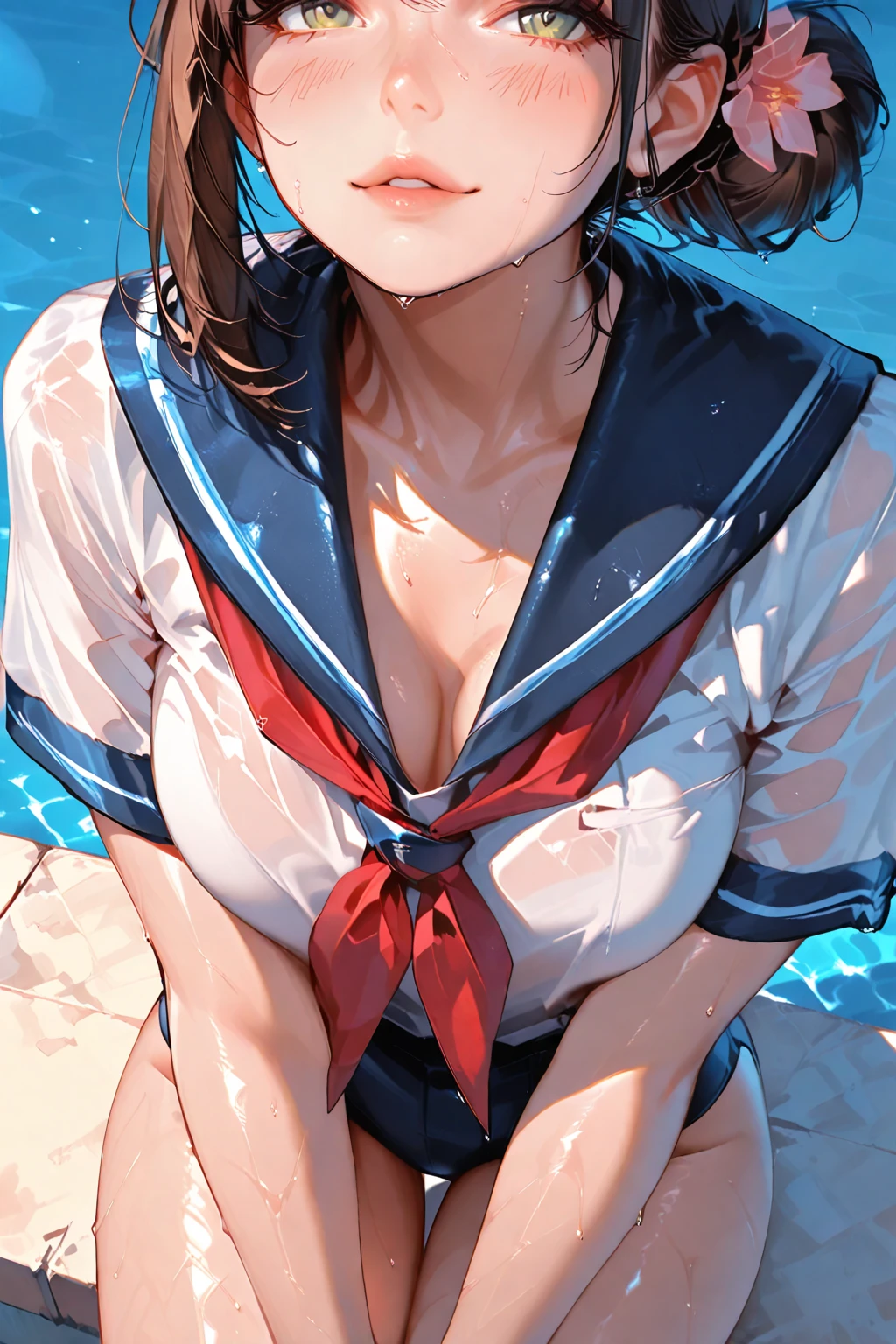 Teen vaginal exam、(Have sex with a man:1.8)、(lying on her back and spreading legs)、 pretty girl, Highest quality、超High resolution、High resolution、Highly detailed CG、8K Unit Wallpaper、17 years old、Beautiful attention to detail,(((Illuminated by strong lighting、Sailor suit、Sexy school girl)))、(Wet body:1.4)、(Semen dripping skin、Wet skin、Semen dripping from female genitals,:1.6)、 Sweat,Embarrassed、(Ahegao:1.5)、(Sticking out tongue)、Shy、