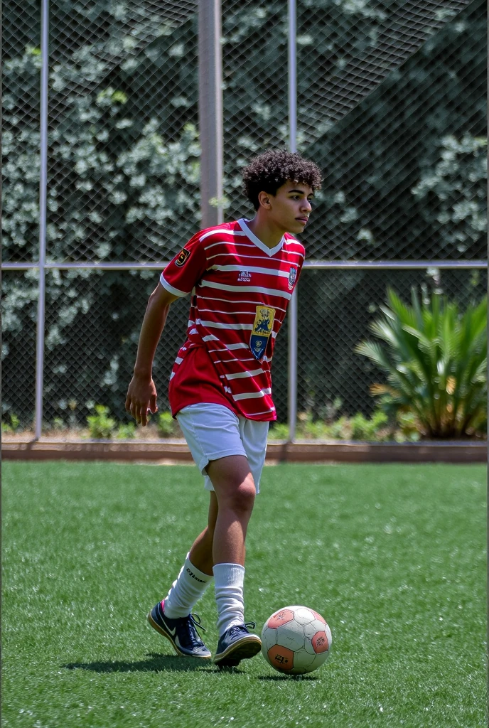 Help me make an invitation for a birthday party for my little Ezequiel who is turning 7 years old, which will be held on Sunday, August 11 at 09:00:00 hours at the Atiñag Cabin, where there are soccer fields for children to play and have fun. You can make it with a football background and you can put Cristiano Ronaldo as the background of the card. It's an invitation, not a poster.