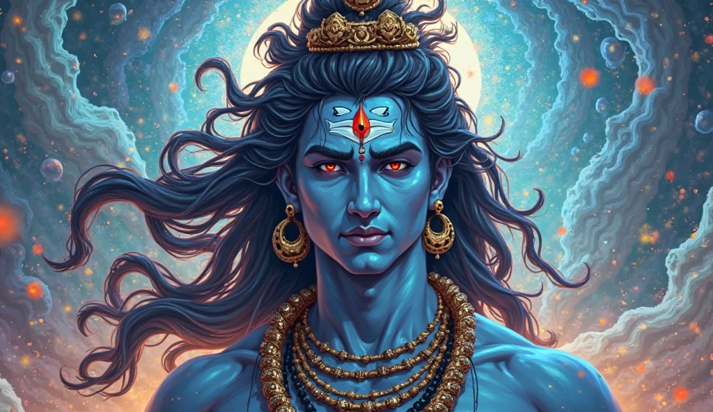 Neon Lord shiva photo aur