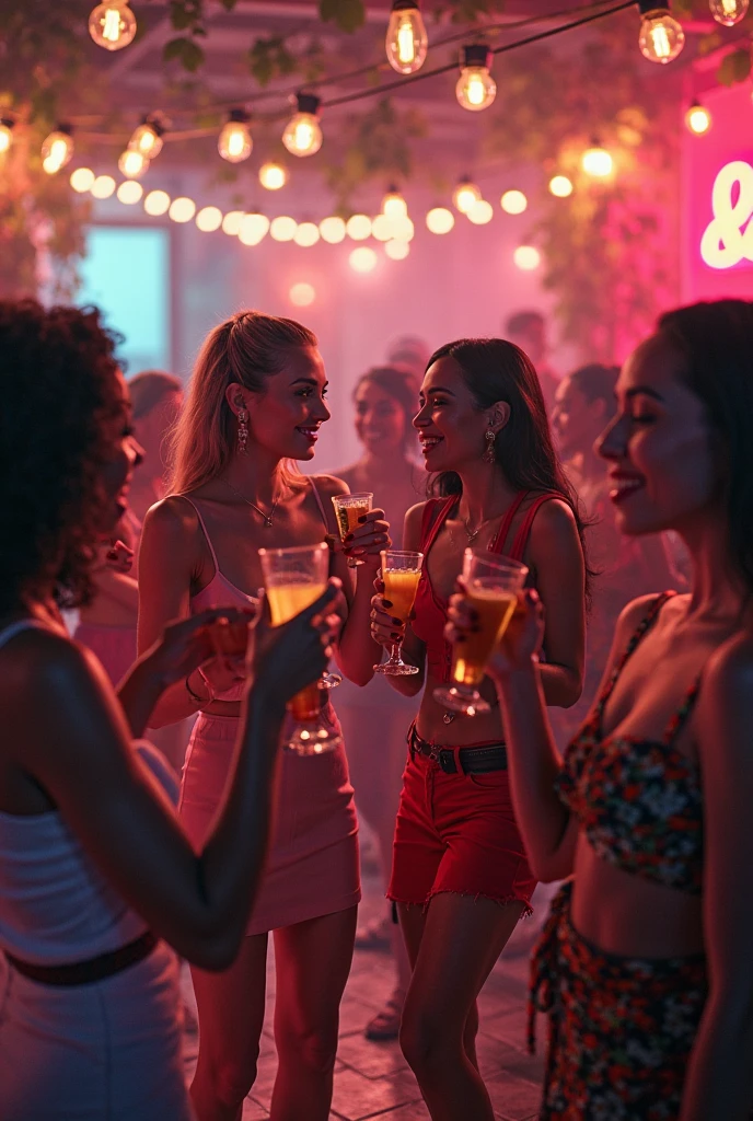 Some very sexy blonde girls at a party drinking rosé and their shirt says... Jack The Criminal