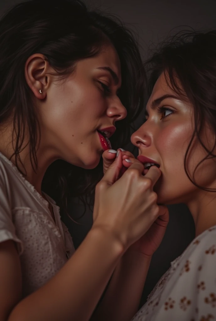 Draw a beautiful girl giving a blowjob
