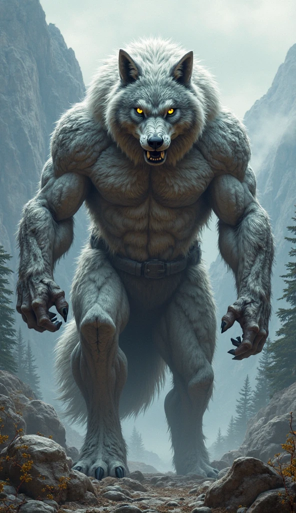 masterpiece, awesome quality, hyper detailed, DonMFr4nk3nst31n patchwork, werewolf, lycanthropes, mythical creature, humanoid wolf-like form, full moon, hairy furry skin, fangs, wolf ears, wolf-like face, humanoid,exalted , <lora:DonMFr4nk3nst31n:0.8>