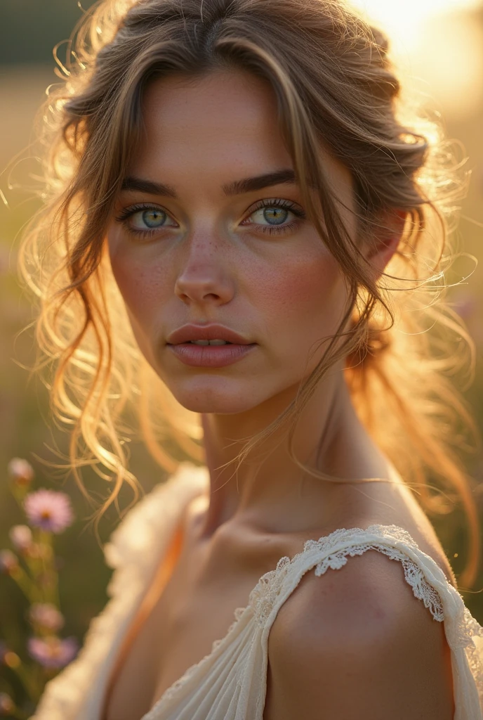 Woman showing her eyes