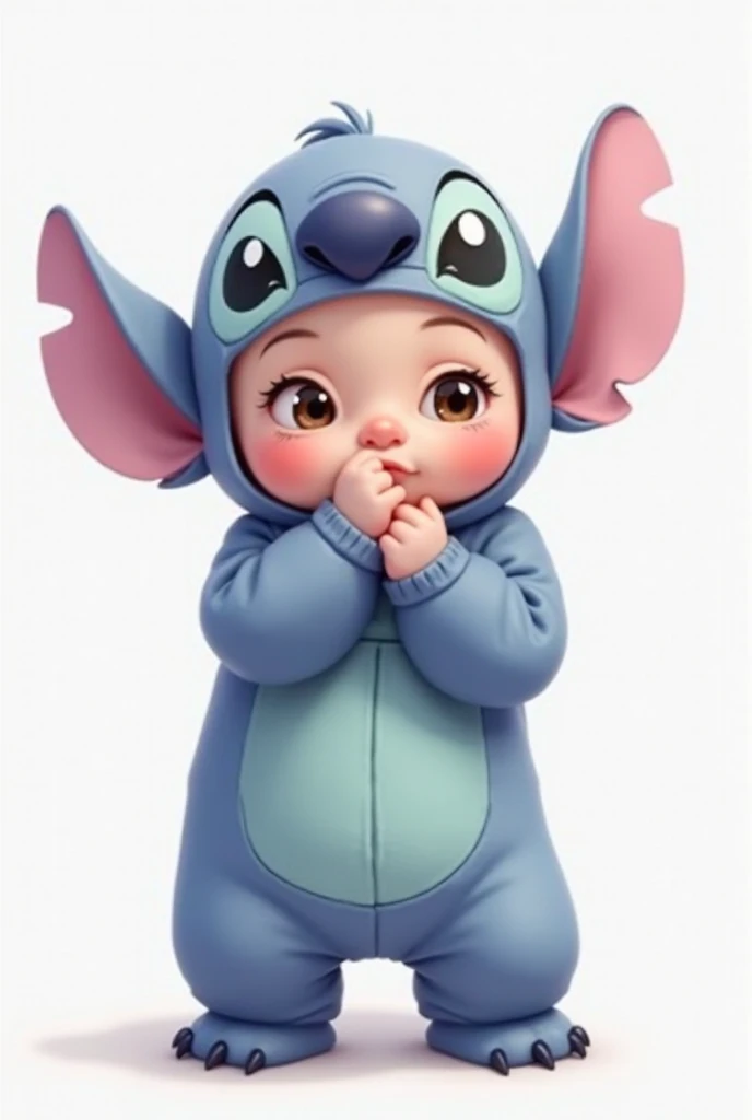 Turn this photo of my baby into a drawing, Disney style, staying as close to the original photo as possible.