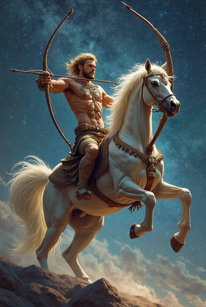 Sagittarius is associated with Chiron, the wisest of the centaurs, half man, half horse. Known for his kindness and wisdom, Chiron was a mentor to many Greek heroes. One day, During a hunt, Chiron was accidentally wounded by a poisoned arrow from Heracles. As he was immortal, Chiron could not die, but I suffered unbearable pain. In an act of altruism, Chiron asked Zeus to let him die to free him from pain and allow Prometheus to be freed from his punishment.. Zeus, Moved, placed Chiron in the sky as the constellation Sagittarius, symbolizing nobility and sacrifice.