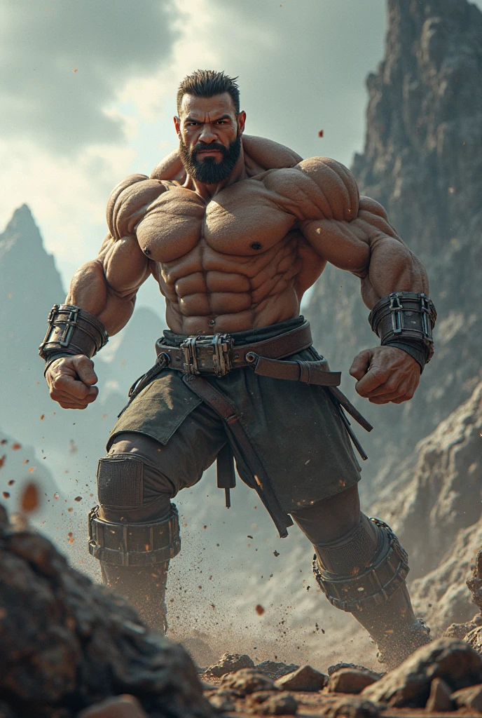 A man with a sculpted body