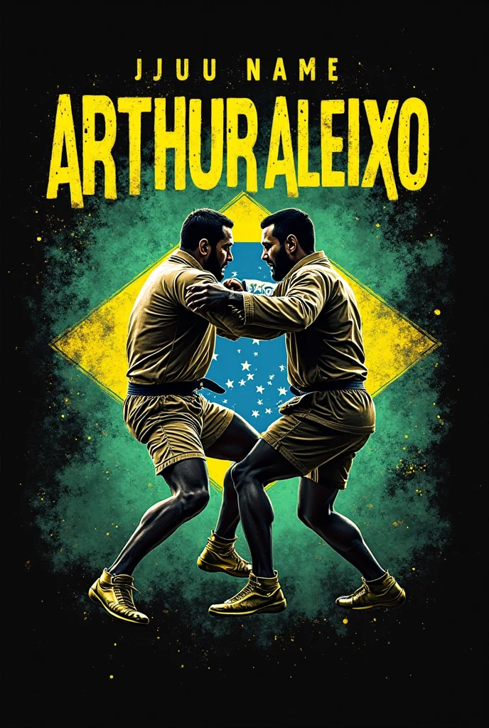 create for me a jiu jitsu logo with an armlock move, and written Brazilian jiu jitsi on the cover