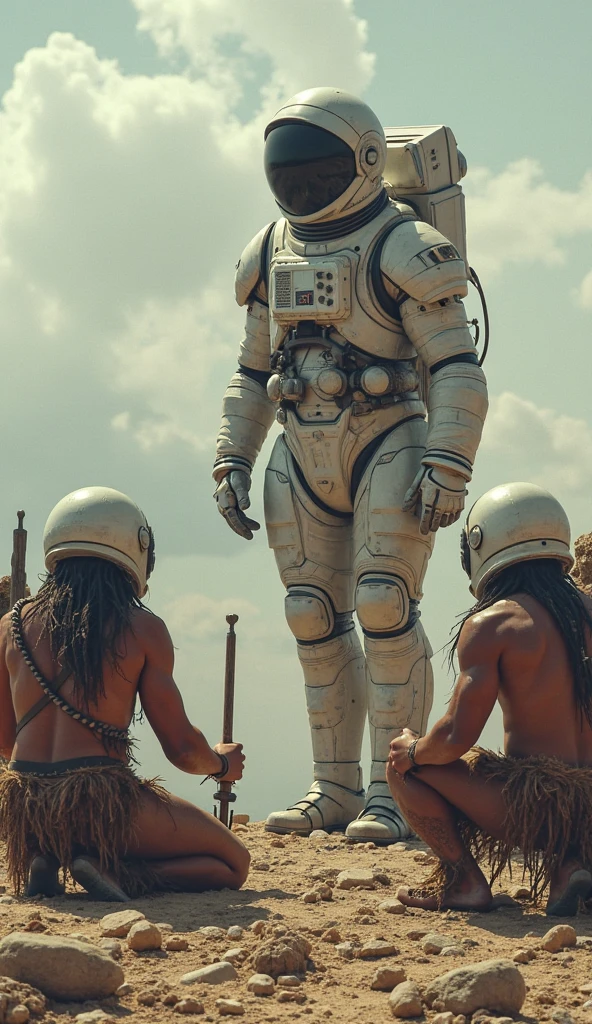 Natives worship astronaut 