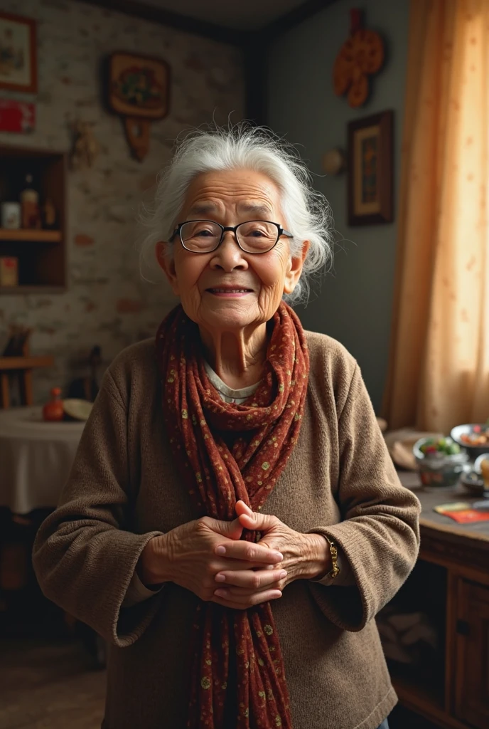 (best quality), (masterpiece),(1women), solo,kindly face,old people,70 years old,(photorealistic), hyper realistic, 8k protrait photo, (cowboy shot), depth of field, (indoors), cheongsam, ultra-detailed , good anatomy, beautiful detailed eyes, above knee, photography, bokeh, On the stage,<lora:zhao_20230611194534:0.8>