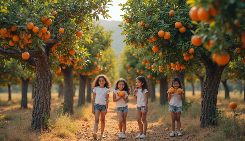estilo russo, Girl children, retrato , DARK long hair with hat, estilo fazendeira, com rolos de feno e trigo , Celeiros, Laranjas. ORANGES.