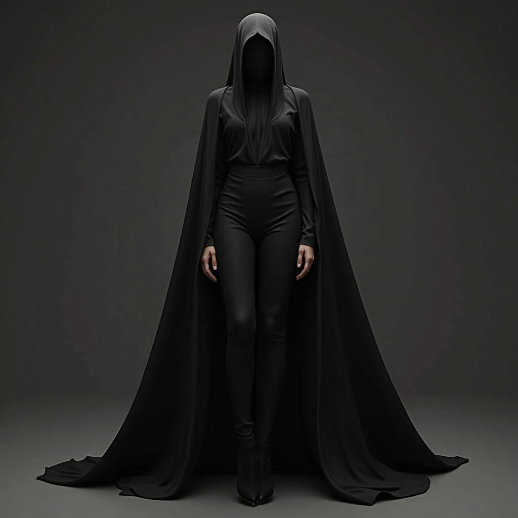 Character dressed in black