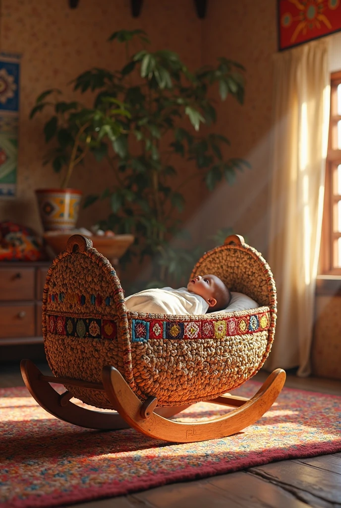 there is a baby sitting on a rug in front of a bunch of dried plants, a portrait inspired by Laura Theresa Alma-Tadema, shutterstock contest winner, baroque, lovely bohemian princess, in a white boho style studio, rustic, photo taken with nikon d 7 5 0, photo taken with nikon d750, magical mood, ekaterina