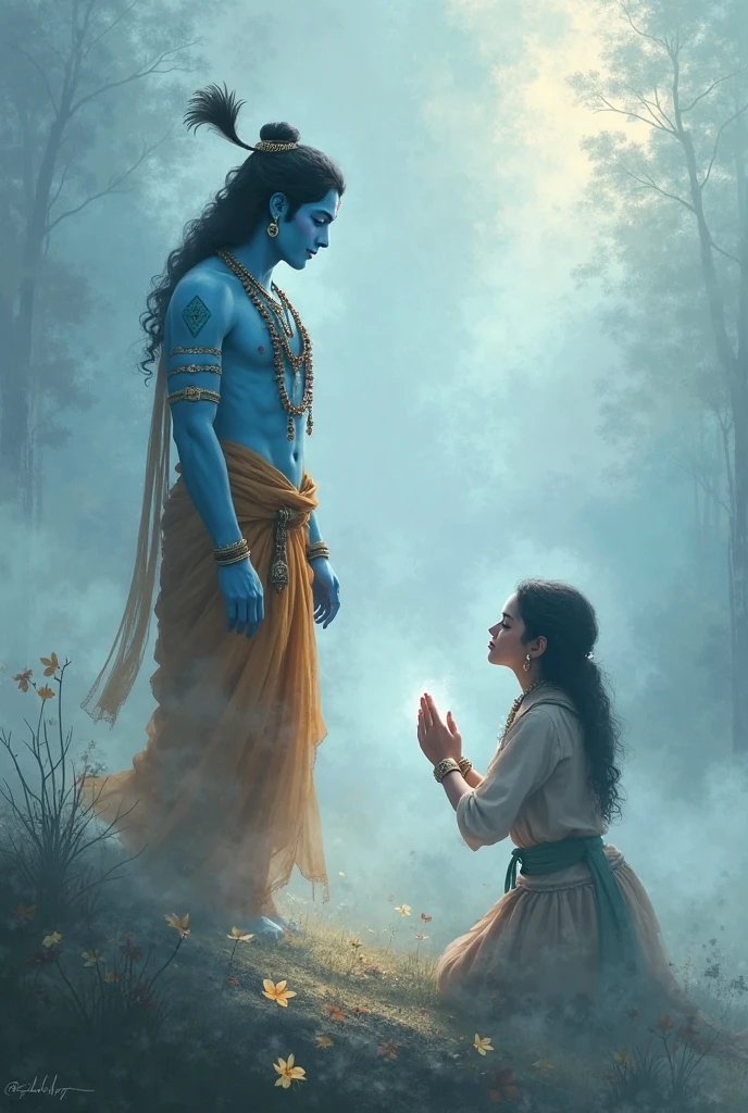 A girl with hold a hand of god mahadev 
