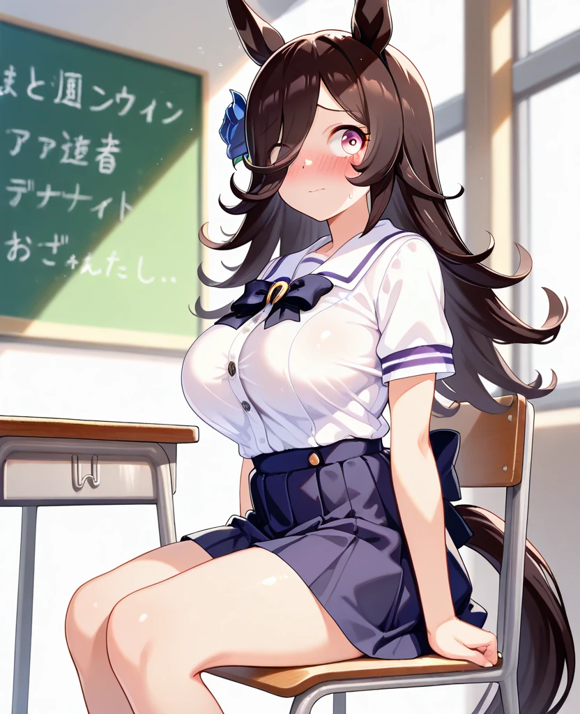 nozomitoujou, nozomi toujou, (green eyes:1.5), purple hair, twintails, low twintails, scrunchie, long hair, (large breast:1.2),
BREAK otonokizaka , pleated skirt, , short sleeves, skirt, summer uniform, sweater vest, yellow sweater vest,
BREAK looking at viewer,
BREAK indoors, classroom,
BREAK (masterpiece:1.2), best quality, high resolution, unity 8k wallpaper, (illustration:0.8), (beautiful detailed eyes:1.6), extremely detailed face, perfect lighting, extremely detailed CG, (perfect hands, perfect anatomy), (white panties:1.5), (ass:1.5), kneeling, leaning forward, body tilt, small breasts, (short, tiny, little:1.5), blush, embarrassed, from below, from back, cowboy shot, spread legs, dutch angle