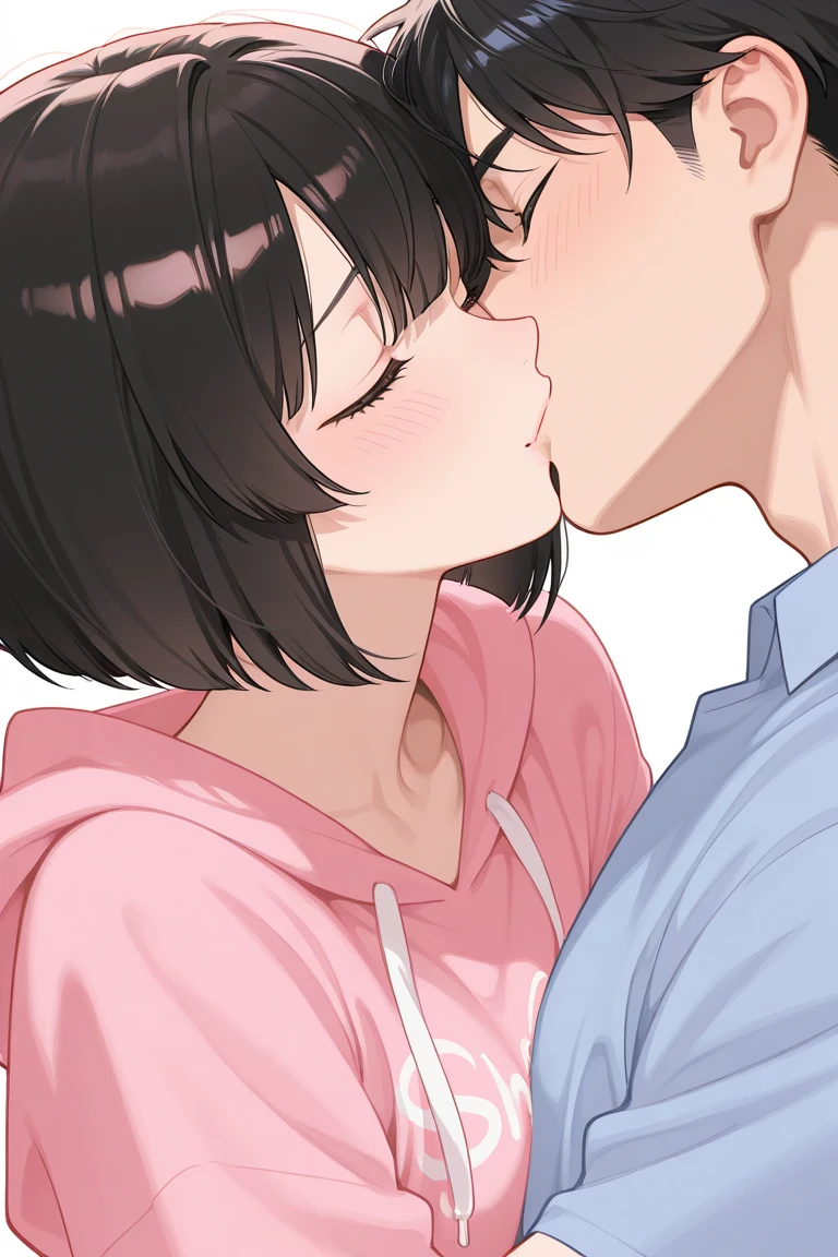 (masterpiece, Highest quality:1.2), {best quality}, {very aesthetic}, {ultra-detailed}, {best illustration}, {best quality}, {very aesthetic}, {ultra-detailed}, {best illustration}, nsfw, girl, brown short hair, , classroom, man, penis, fellatio, irrumatio, sobbing, tears, open one eye wide, close another eye , catch head, drool,One girl, bed, Bobcut, Bluish black hair,